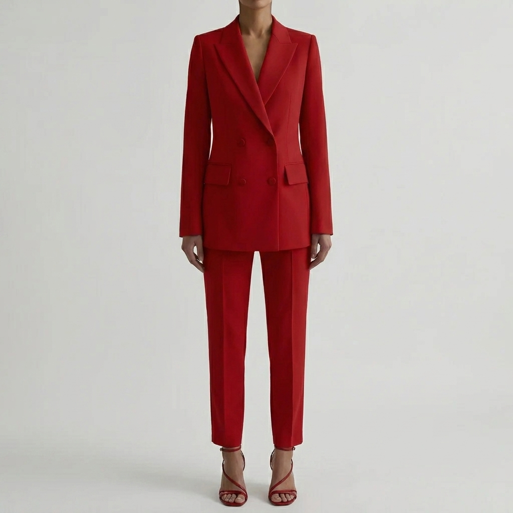 Tailored Double-Breasted Blazer And Pants Set