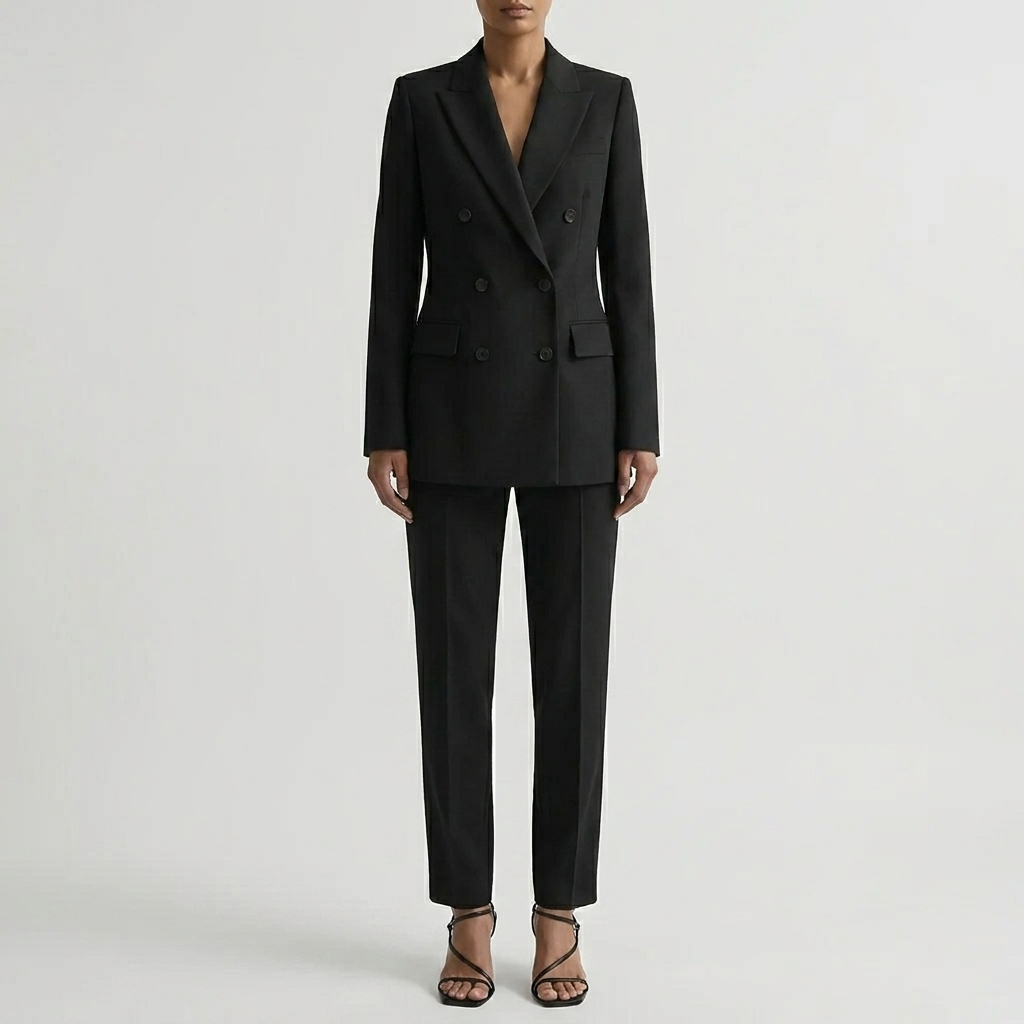 Tailored Double-Breasted Blazer And Pants Set