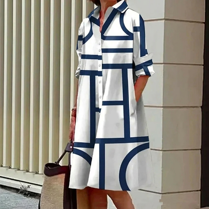 Comfortable Shirt Dress 3D Digital Printing Women&