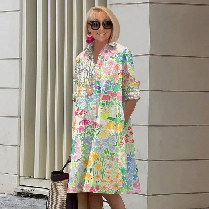 Comfortable Shirt Dress 3D Digital Printing Women&