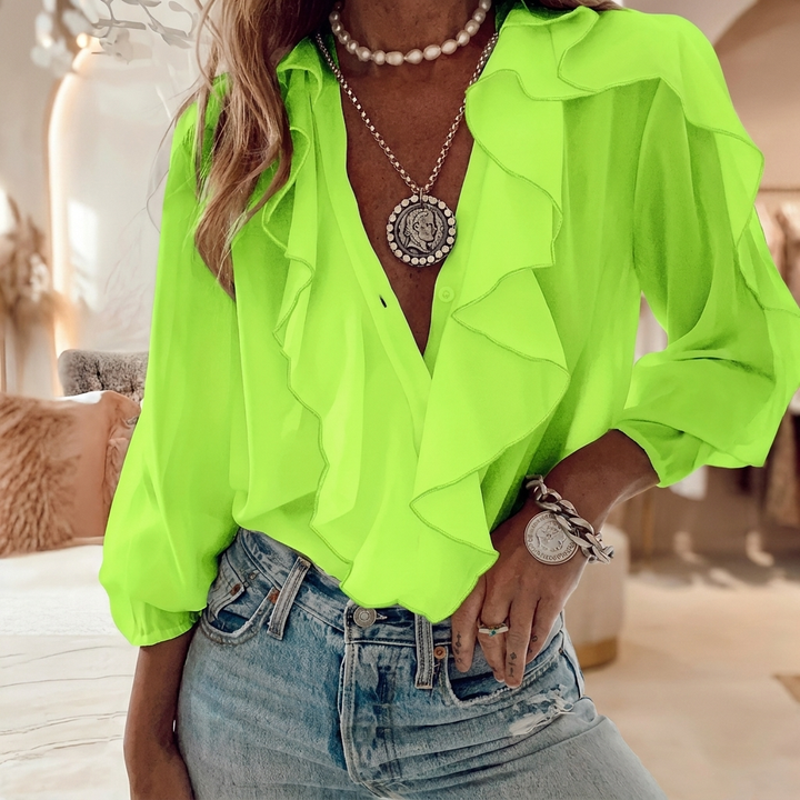 Women’s Long Sleeve Ruffle Blouse