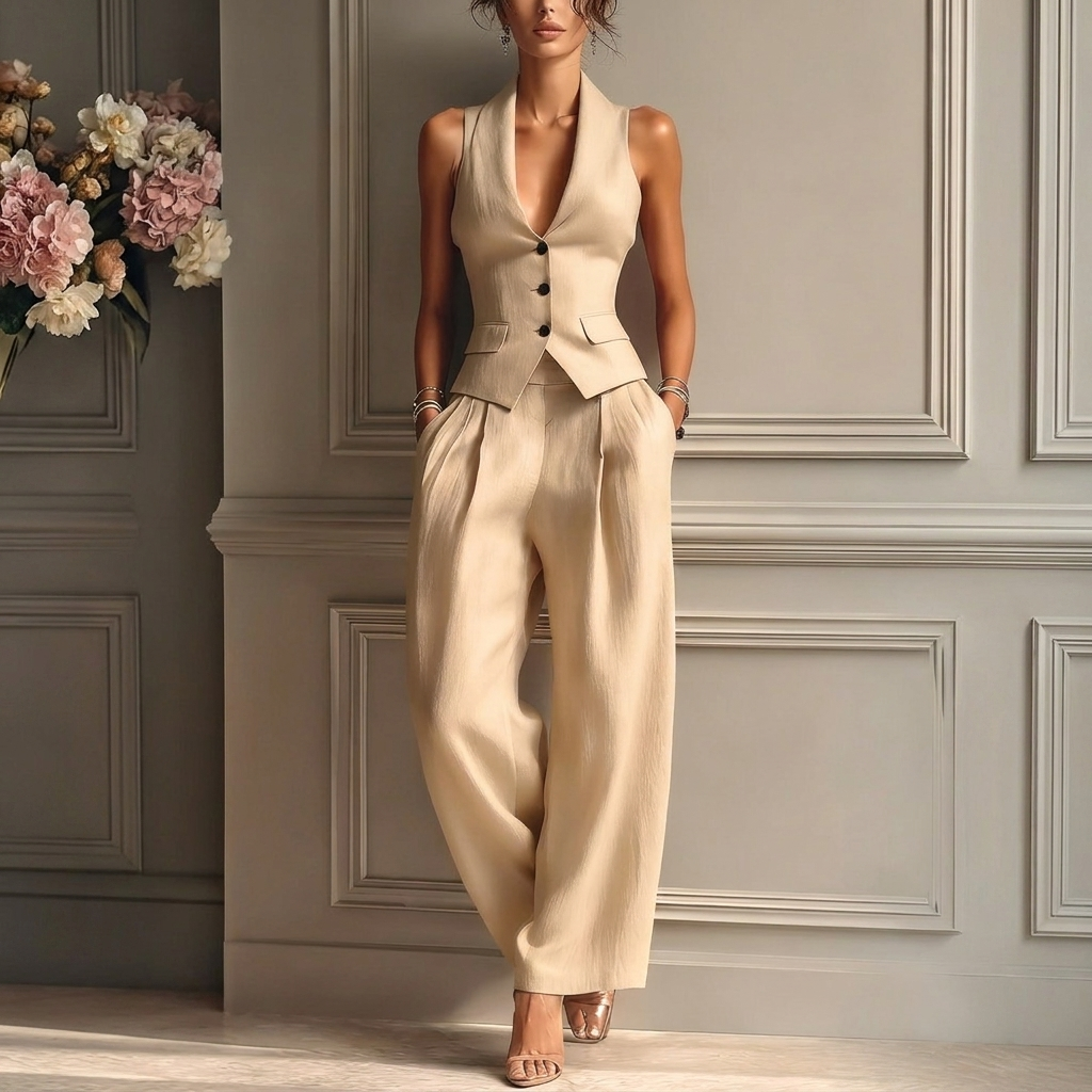 Women’s Elegant Vest and Pants Set