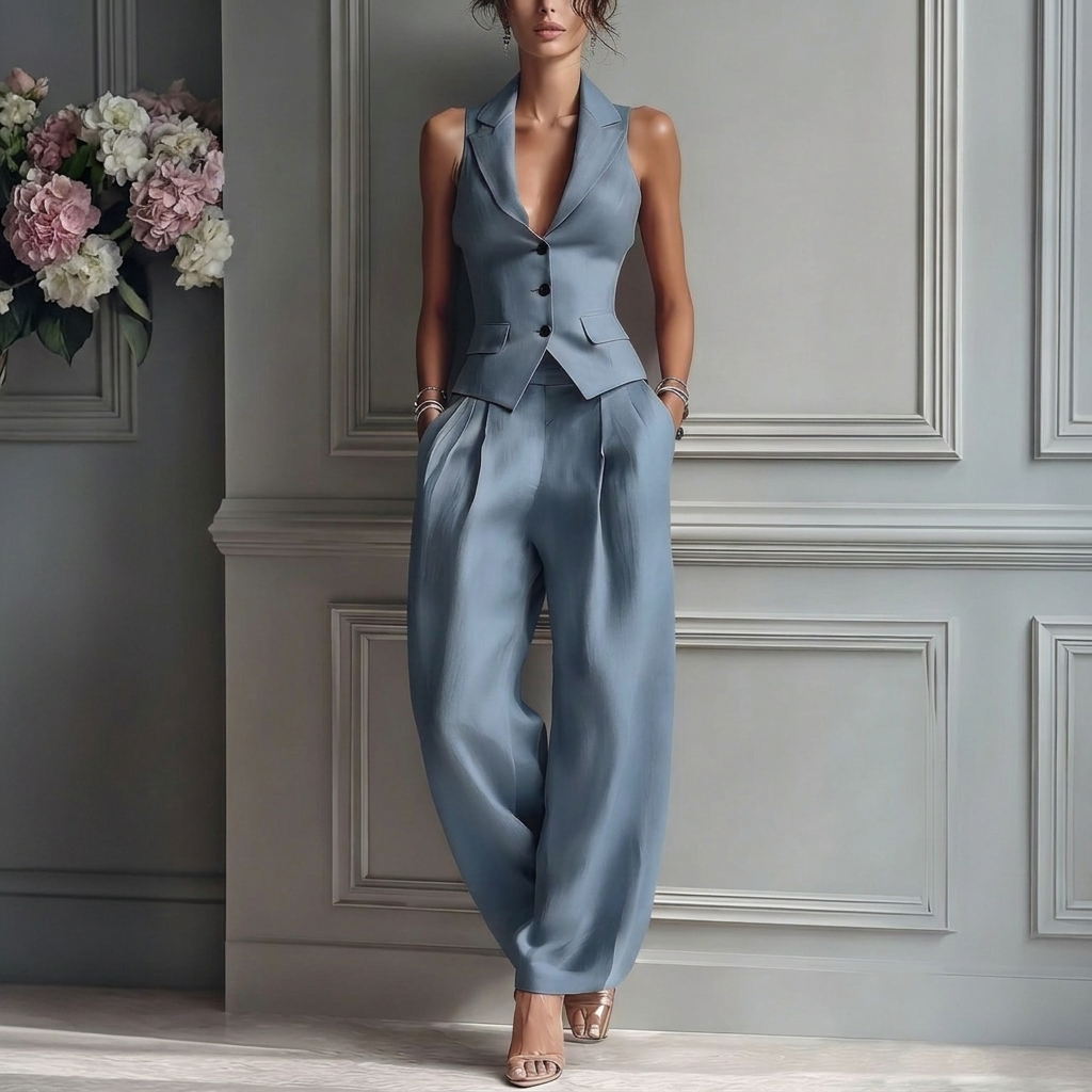 Women’s Elegant Vest and Pants Set