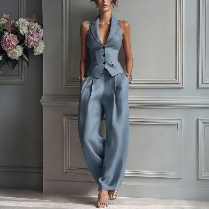 Women’s Elegant Vest and Pants Set