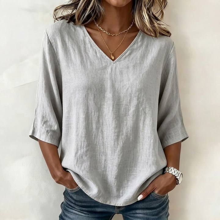 Women’s V-Neck Loose Fit Top