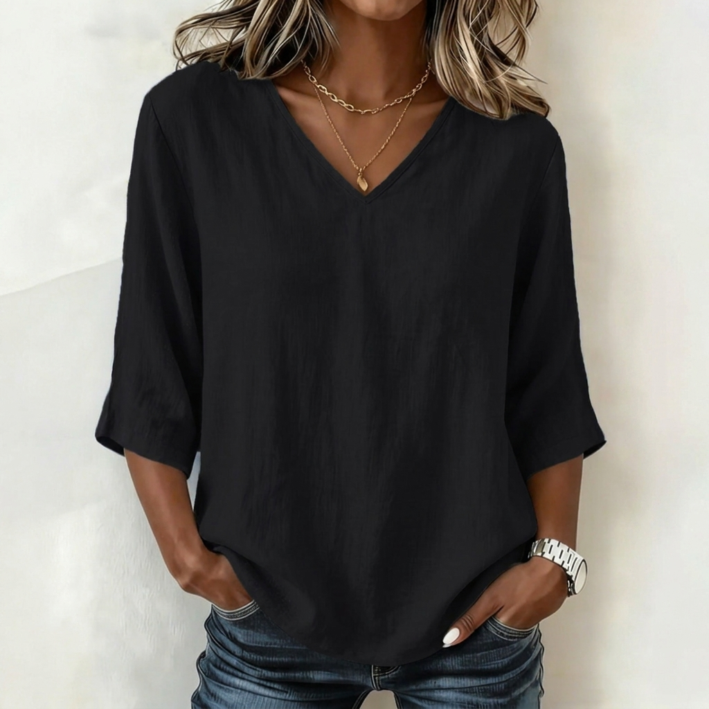 Women’s V-Neck Loose Fit Top