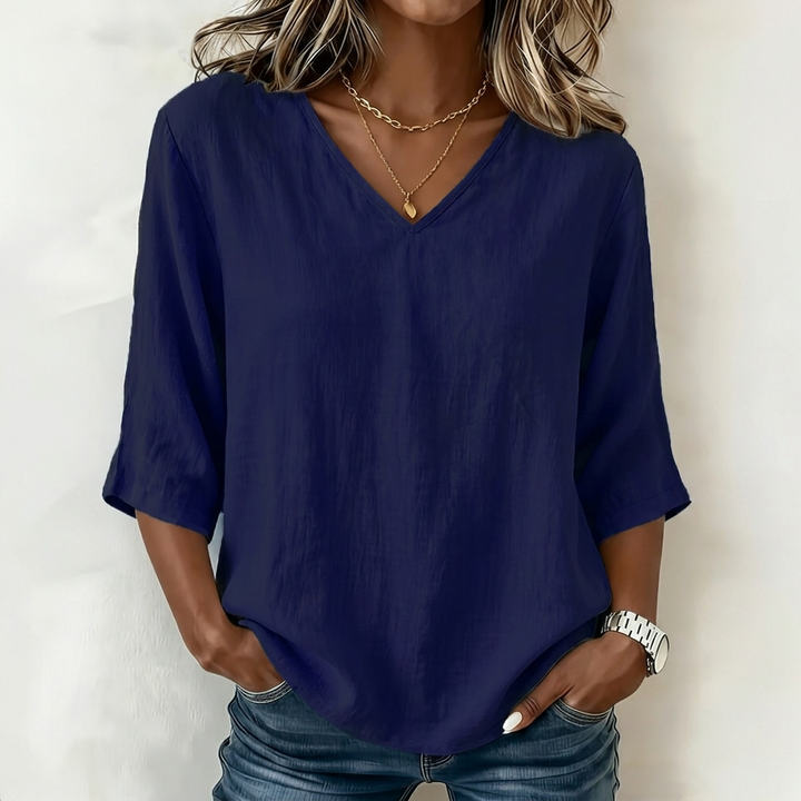 Women’s V-Neck Loose Fit Top