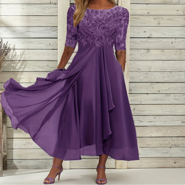 Women’s Lace Hollow Out Evening Dress