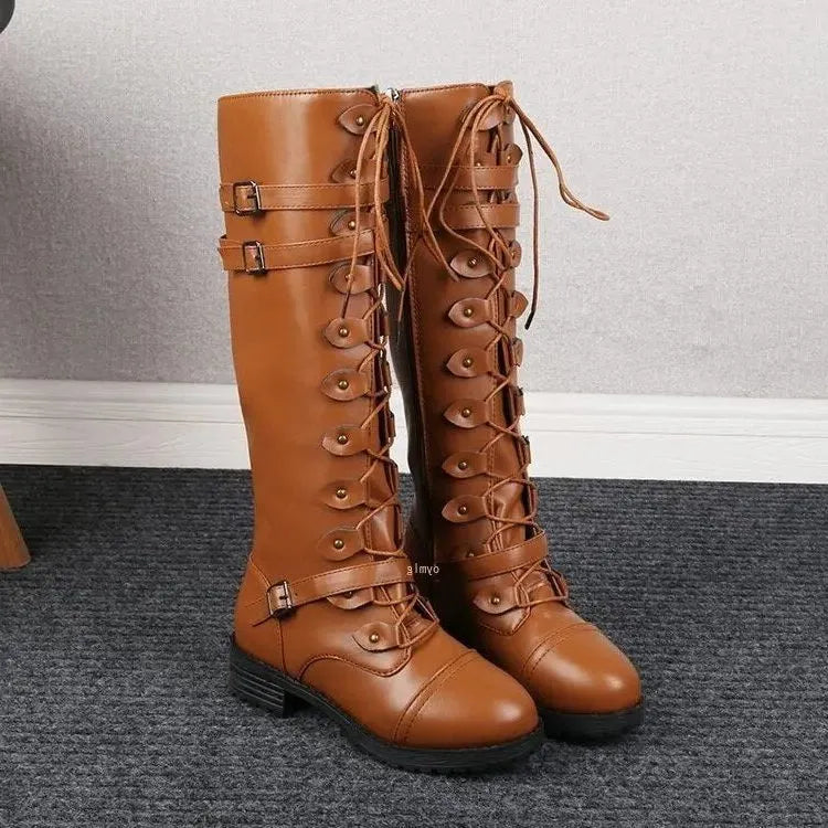 Huguette Women's Lace-Up Knee High Boots