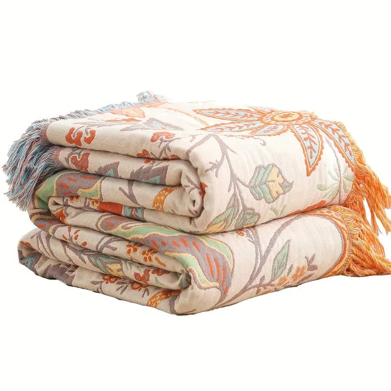 Cozy Floral Throw Blanket floral Boho
