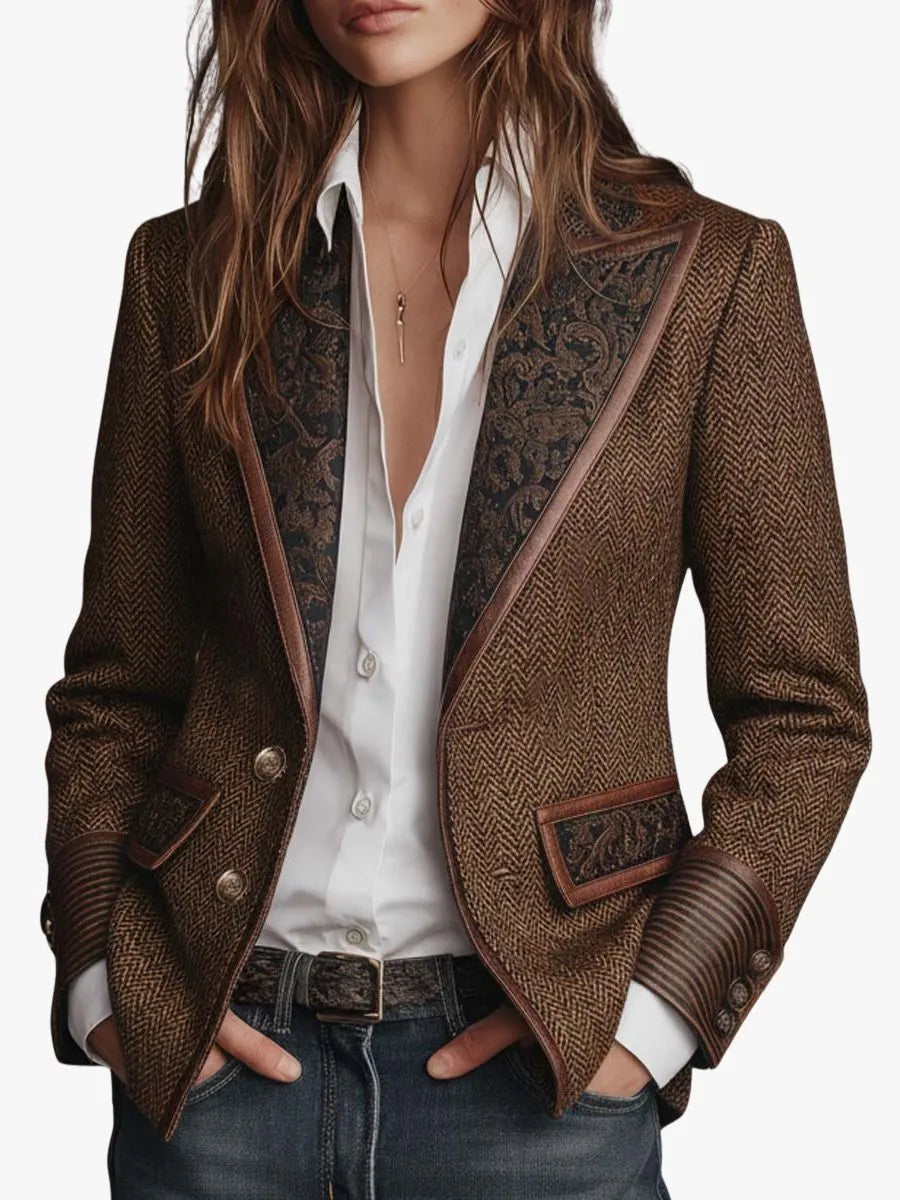 Ivanka Women's Lapel Collar Button-Down Blazer