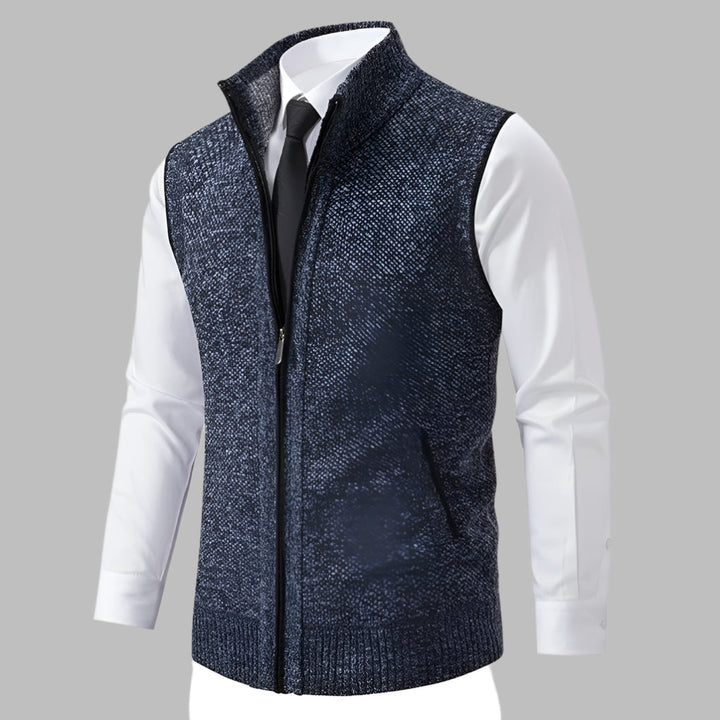 Full-Zip Knit Sweater Vest for Men