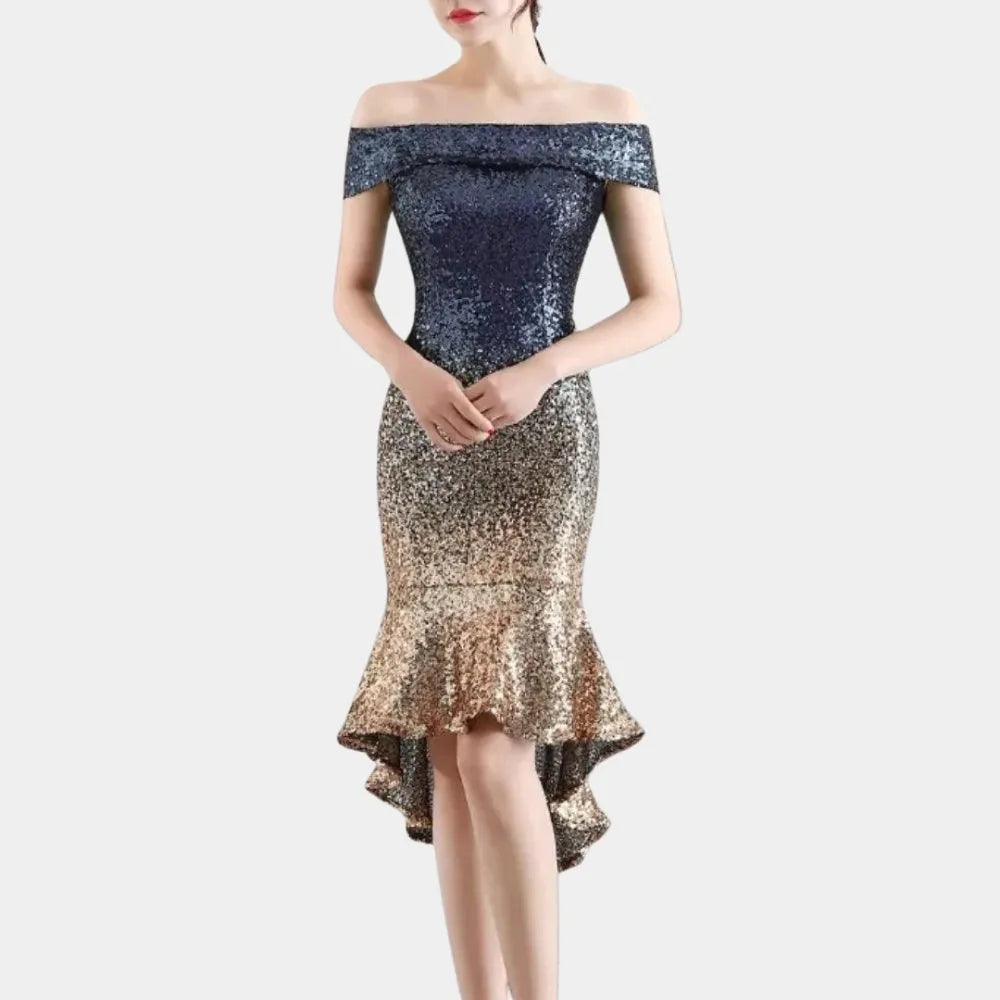 Kerensa Women's Sequin Off-Shoulder Midi Dress