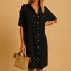 Relaxed Fit Button-Down Shirt Dress for Women