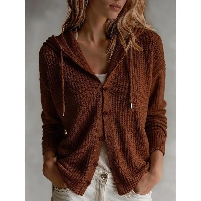 Paloma Women's Ribbed Knit Hooded Cardigan