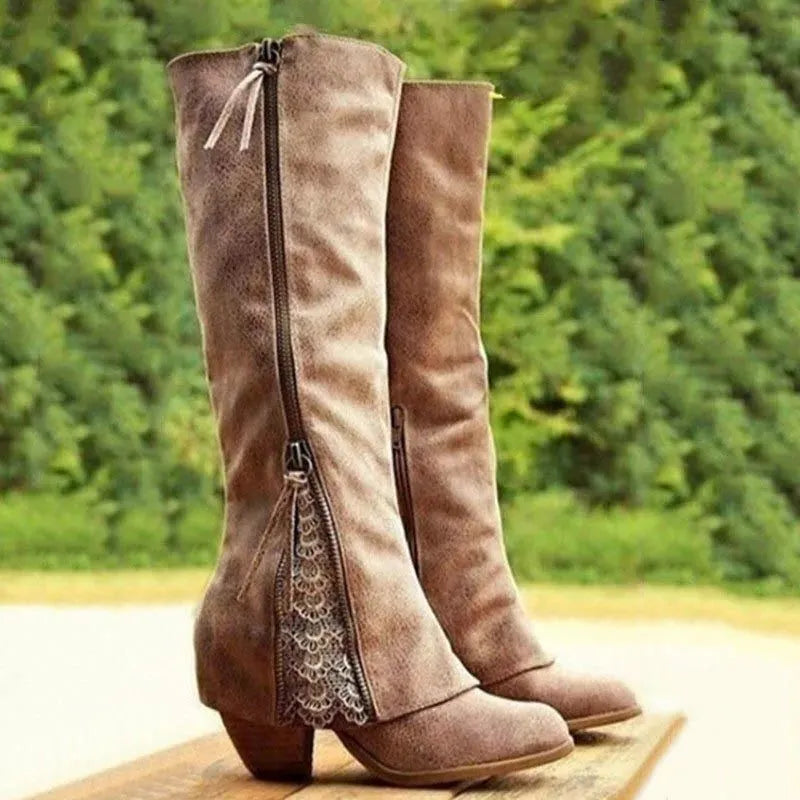 Scholastica Women's Lace-Up Knee-High Boots
