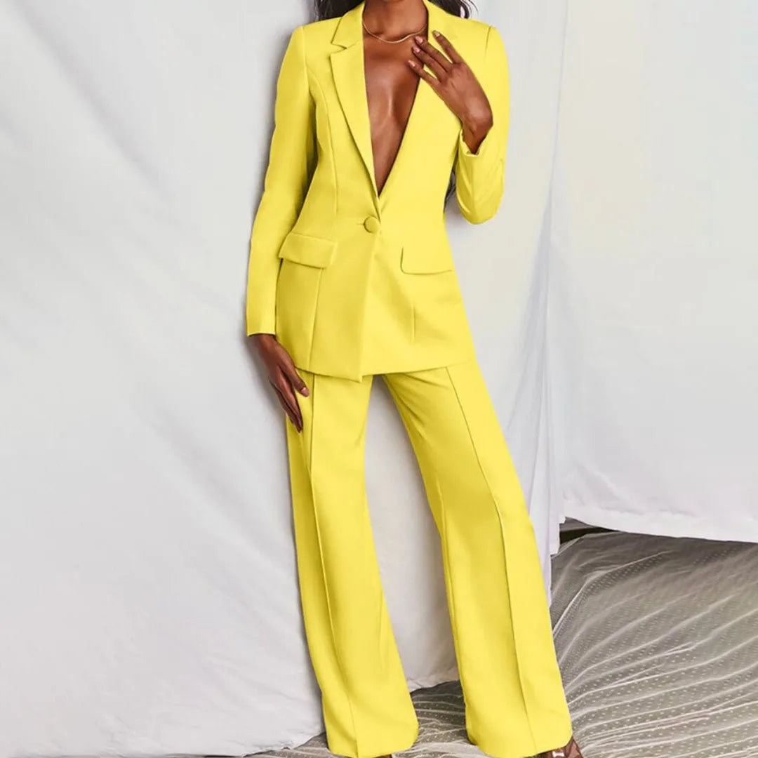 Tirzah Women's Wide Leg Blazer Set