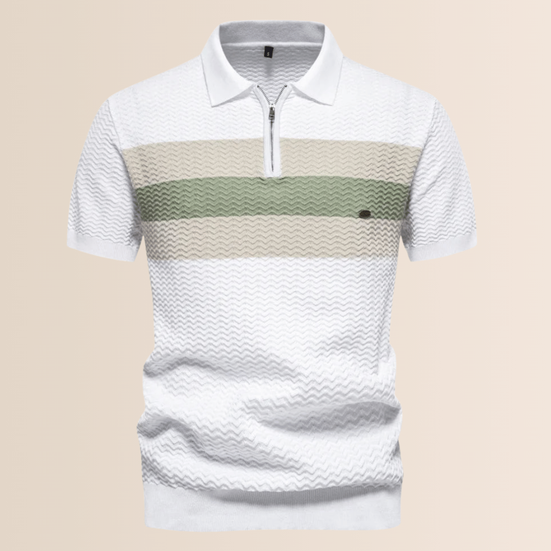 Striped Knit Design Polo Shirt for Men