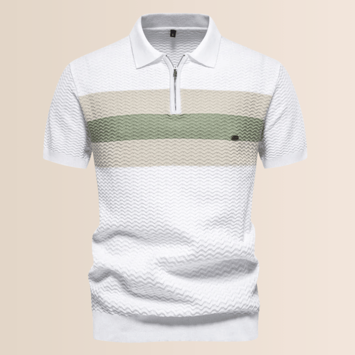 Striped Knit Design Polo Shirt for Men