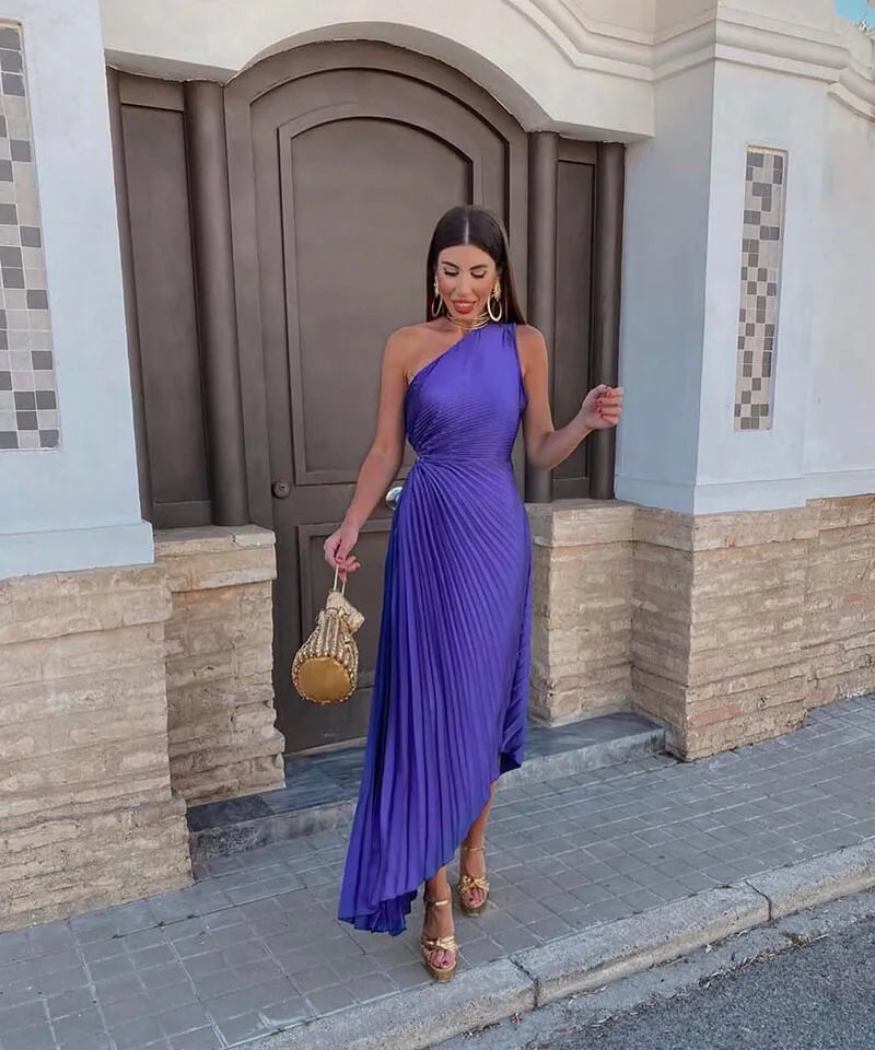 Xochitl Women's One-Shoulder Asymmetric Midi Dress