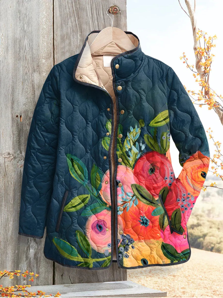 Ylenia Women's Quilted Floral Print Jacket