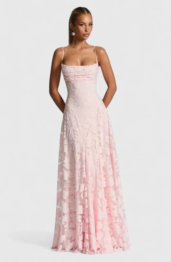 Zinnia Women's Floral Spaghetti Strap Maxi Dress